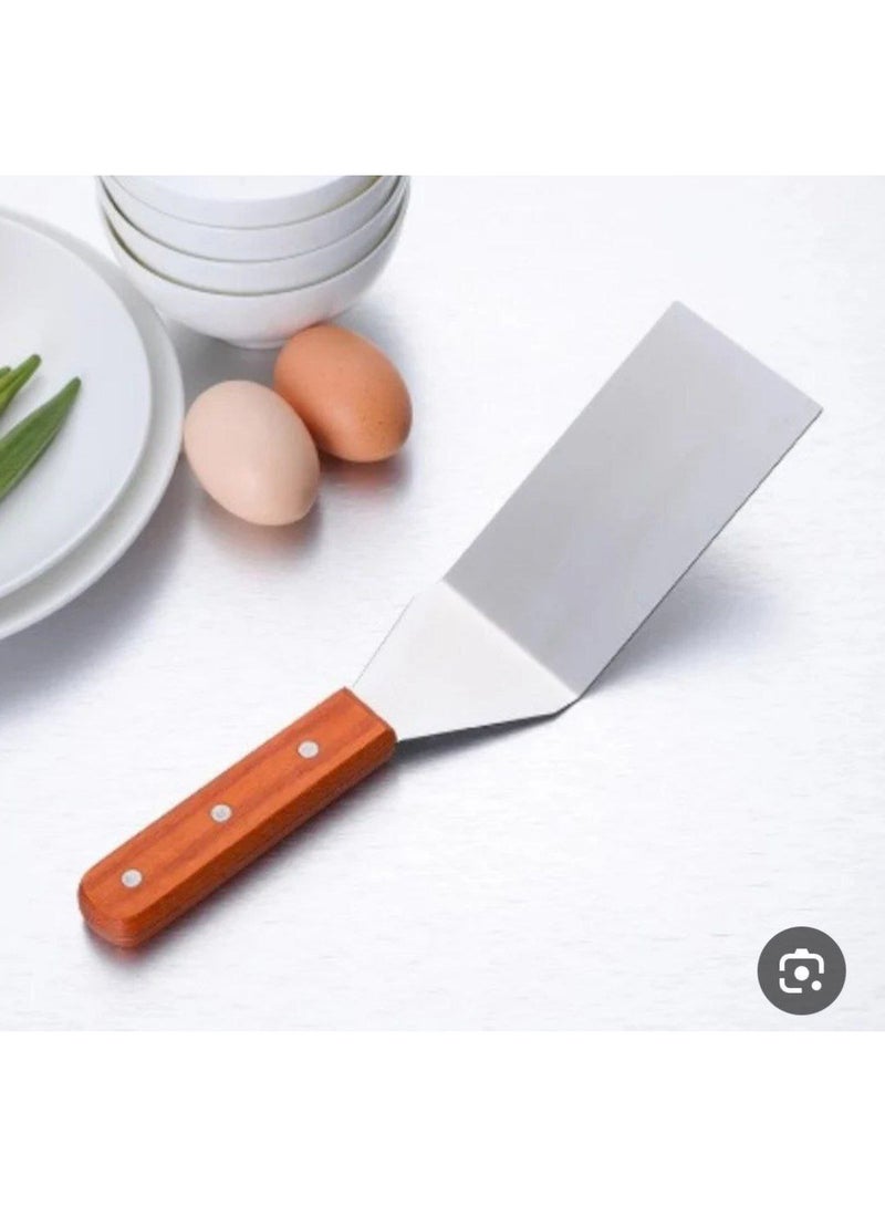 Stainless Steel Pizza & Basbousa Server with Wooden Handle – Practical and Durable - Image 3