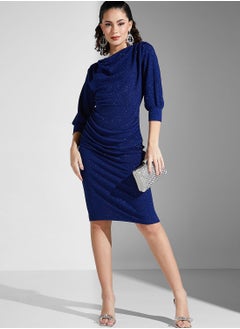 Buy Ella Limited Edition Blue Bodycon Shimmer Shift Dress for Women in UAE