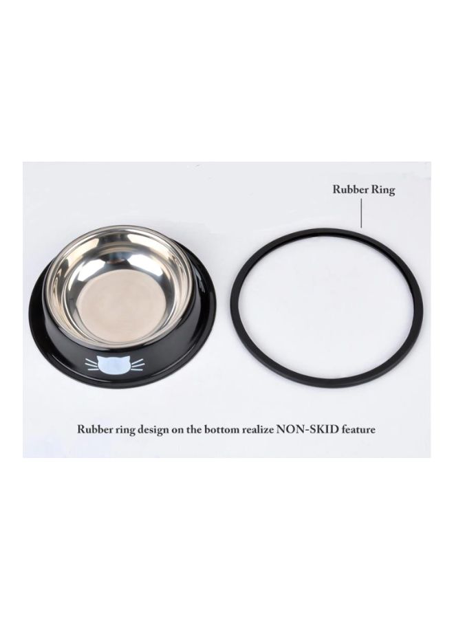 إسكدنيا وعاء من الستانلس ستيل للحيوانات الأليفة أسود/فضي 12x3.5x15.2Ø³Ù†ØªÙŠÙ…ØªØ± - Image 3