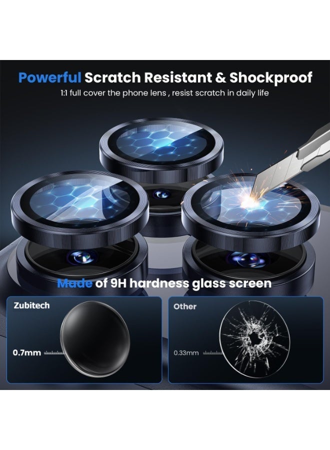واقي عدسة الكاميرا لهاتف iPhone 17 Pro / 17 Pro Max، زجاج مقوى 9H، مقاوم للكسر بمعايير عسكرية، مقاوم لبصمات الأصابع، مقاوم للخدوش، متوافق مع أغلفة الحماية - Image 3