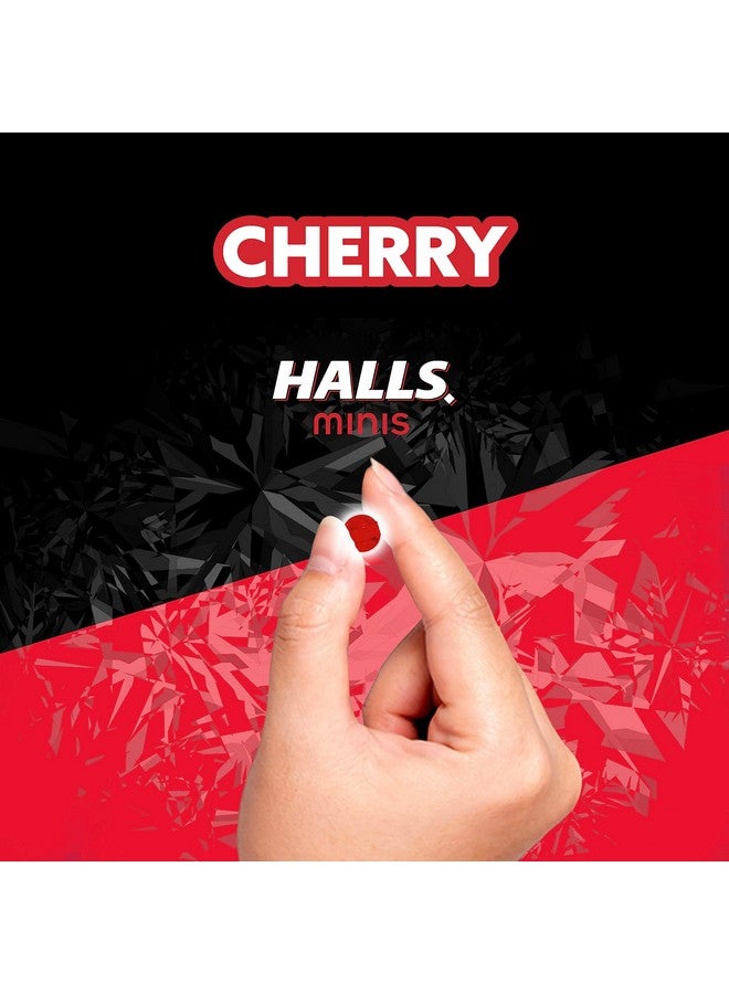 HALLS Minis Cherry Flavor Sugar Free Cough Drops, 8 Packs of 24 Drops (192 Drops Total) - Image 2