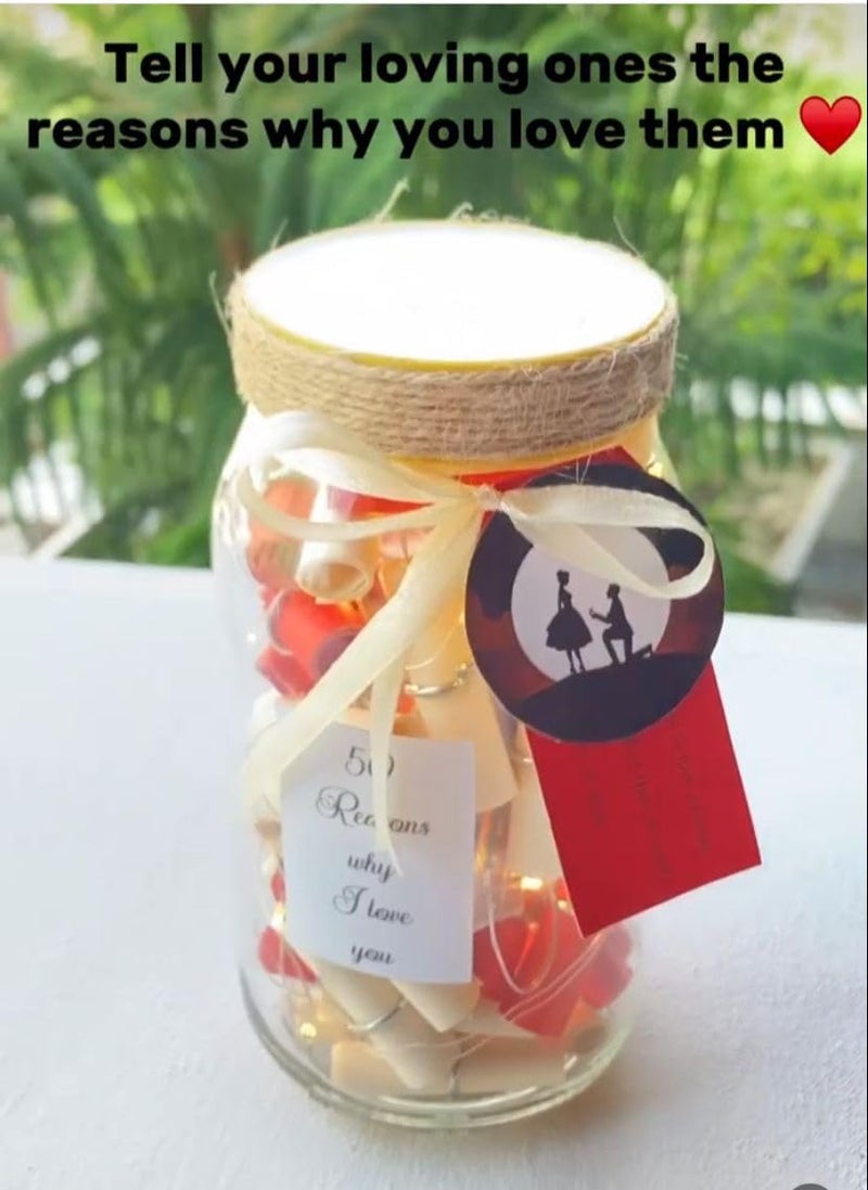 ANISHOP Reasons Why I Love You Message Bottle With light Handmade Art for Loved Ones Birthday Anniversary Valentines Day Reasons Why I Love You love message rolls - Image 2