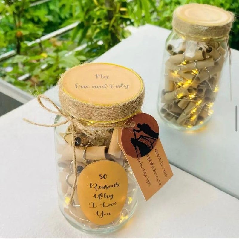 ANISHOP Reasons Why I Love You Message Bottle With light Handmade Art for Loved Ones Birthday Anniversary Valentines Day Reasons Why I Love You love message rolls - Image 1