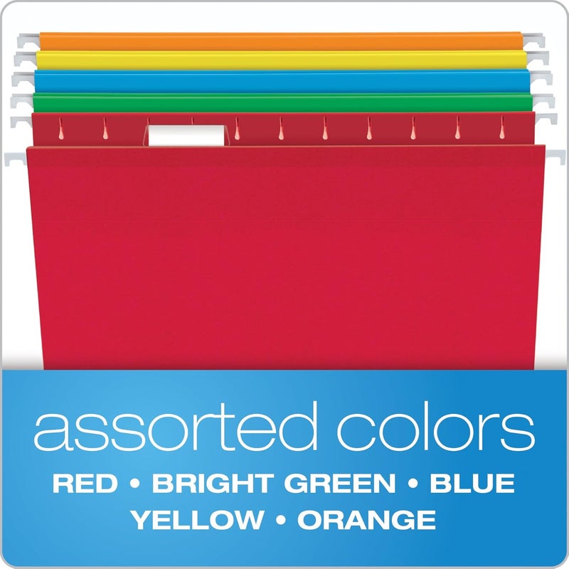 Easy store & transit build Reinforced Hanging Folders, Letter Size, Assorted Colors 1/5 Cut, Tabs and Inserts, 25 Per Box (41522AMZ) Batch uniform stable quality - Image 3