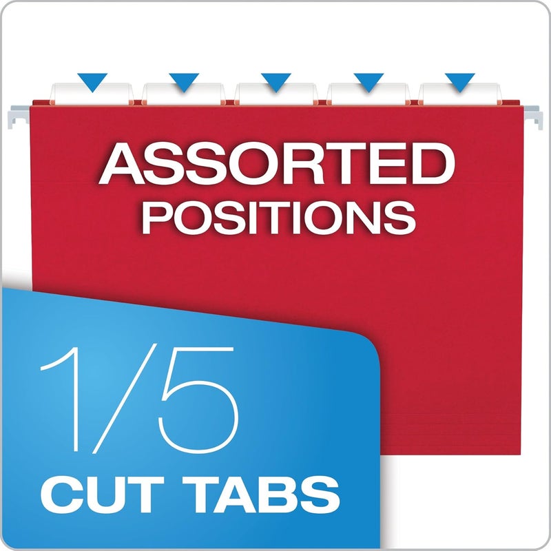 Easy store & transit build Reinforced Hanging Folders, Letter Size, Assorted Colors 1/5 Cut, Tabs and Inserts, 25 Per Box (41522AMZ) Batch uniform stable quality - Image 4