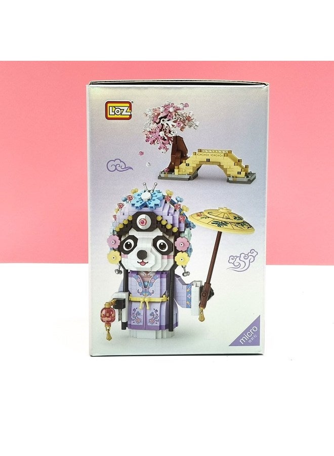 LOZ8102 Qingyi Panda Min Small Particle Building Blocks Peking Opera National Style Assembling Building Blocks Educational Toys Gift Adult-Color:8108 Flower Shirt Panda-Specifications:See Packaging - Image 4