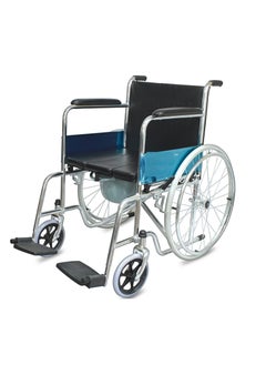 Foldable Chrome Wheelchair with U Cut Commode Cushioned Seat and Toilet Pot - pzsku/Z2F490FDB532A6343E3BBZ/45/_/1728888776/abb9ccfa-ba0b-4eb0-bf88-dc1ec1463bcc