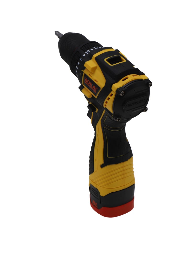 بوناي مثقاب/مفك براغي لاسلكي 24 فولت، ظرف بدون مفتاح 3/8 بوصة، سرعتان 350-1350 دورة في الدقيقة، عزم دوران متغير، تحكم أمامي/عكسي، مجموعة رؤوس ومفاتيح 21 قطعة مع حقيبة حمل – BN-HK117 - Image 3