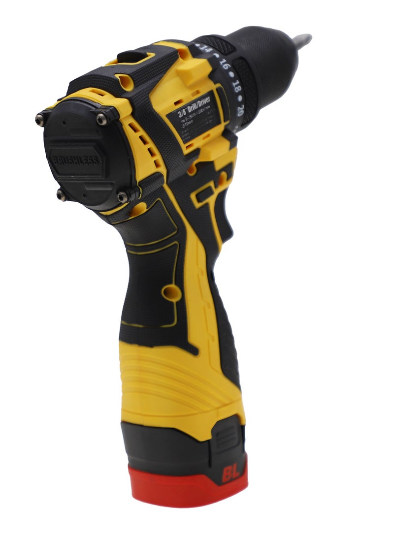 بوناي مثقاب/مفك براغي لاسلكي 24 فولت، ظرف بدون مفتاح 3/8 بوصة، سرعتان 350-1350 دورة في الدقيقة، عزم دوران متغير، تحكم أمامي/عكسي، مجموعة رؤوس ومفاتيح 21 قطعة مع حقيبة حمل – BN-HK117 - Image 2