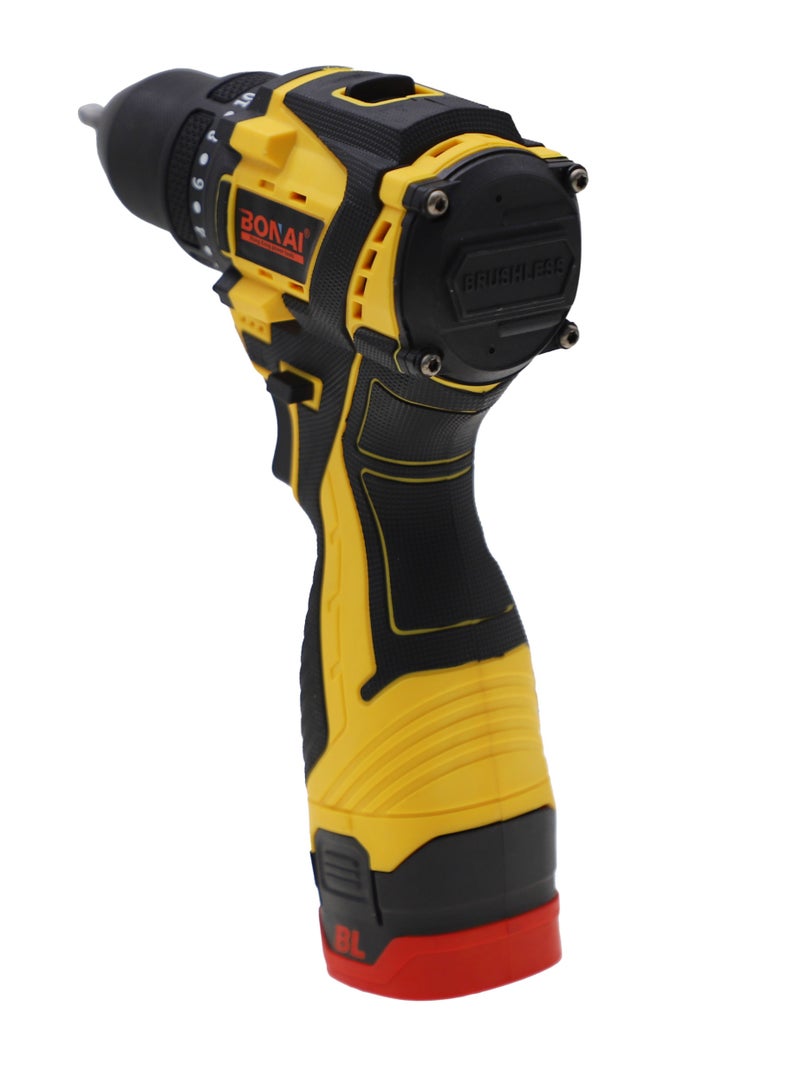 بوناي مثقاب/مفك براغي لاسلكي 24 فولت، ظرف بدون مفتاح 3/8 بوصة، سرعتان 350-1350 دورة في الدقيقة، عزم دوران متغير، تحكم أمامي/عكسي، مجموعة رؤوس ومفاتيح 21 قطعة مع حقيبة حمل – BN-HK117 - Image 5