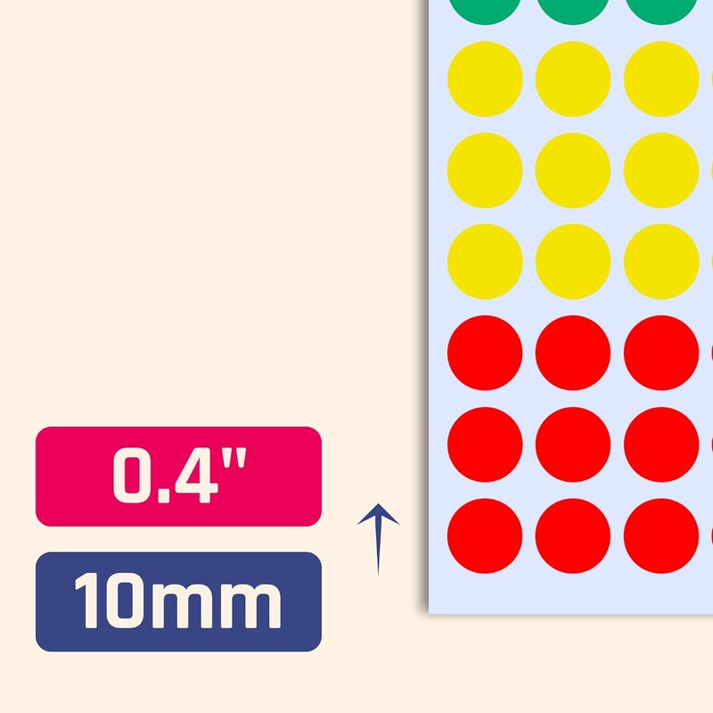 TownStix 2100 Pack  04 Colored Dot Stickers Small Round Circle Labels  5 Colors - Image 2
