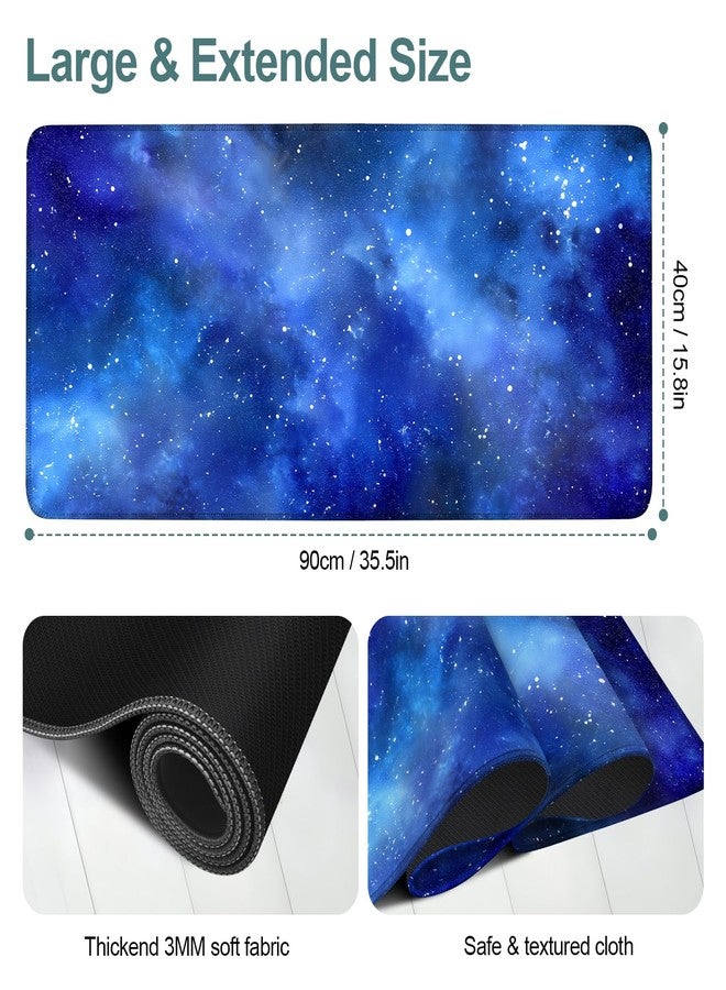 ANNA QUEEN Starry Sky Extended Gaming Mouse Pad 35.4x15.7Inch Large Desk Mat Anti-Slip Rubber Base & Durable Stitched Edges for Gamers Smooth Mouse Writing Surface for Desk Office/Home - Image 3