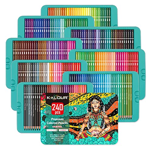 KALOUR Professional Colored Pencils,Set of 240 Colors,Artists Soft Core with Vibrant Color,Ideal for Drawing Sketching Shading,Coloring Pencils for Adults Artists Beginners - Image 4