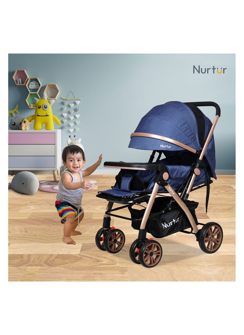 Nurtur Nurtur Care from the Heart Wilder Baby/Kids Travel Stroller Reversible Handle, Marble Blue Official Product, Multicolor  - Image 4