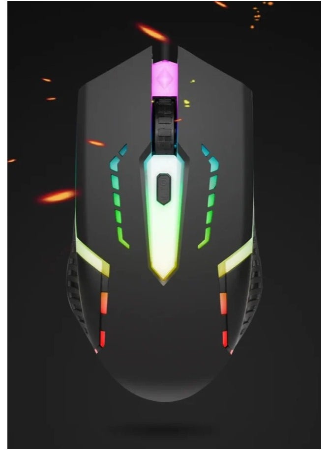 Denx - Wired RGB Backlit Keyboard and Gaming Mouse Set - Denx DX1795 - Image 1