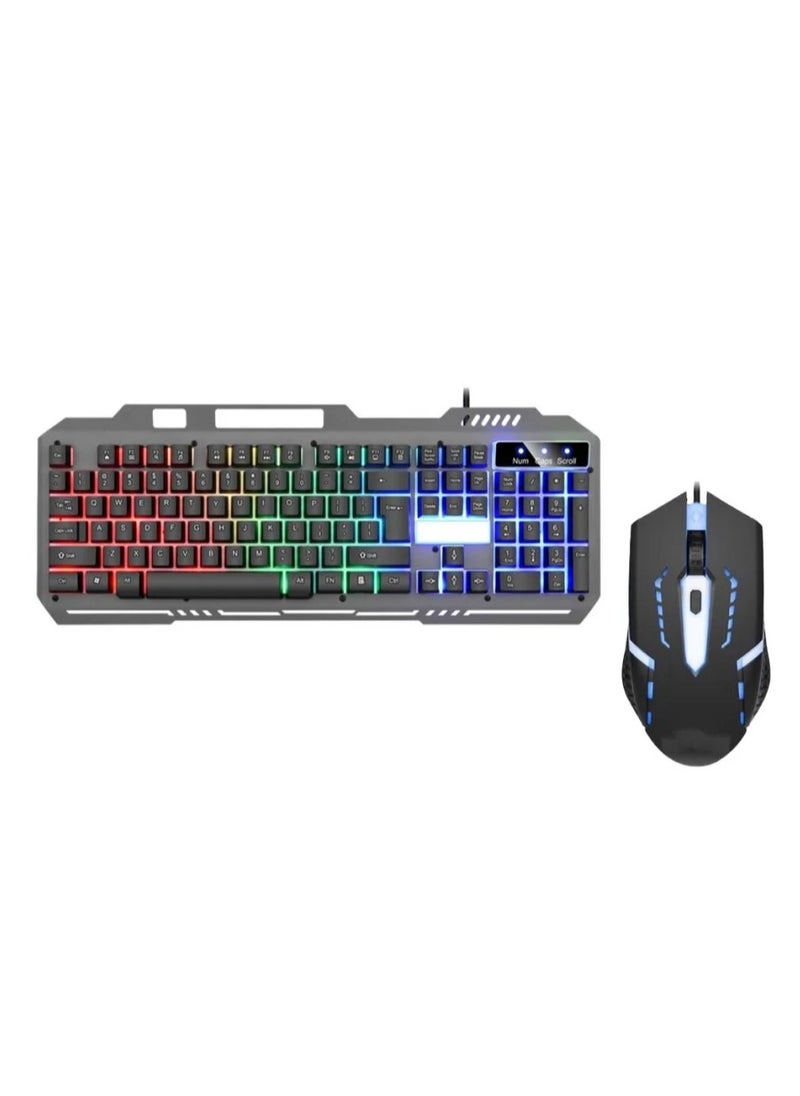 Denx - Wired RGB Backlit Keyboard and Gaming Mouse Set - Denx DX1795 - Image 1