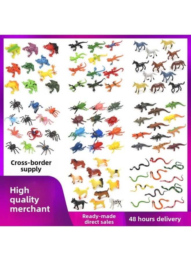 Simulation Wildlife Marine Insect Farm Model Solid Soft Glue Dinosaur Children's Toy Set Wholesale-Color:Solid Insect Model 12 A