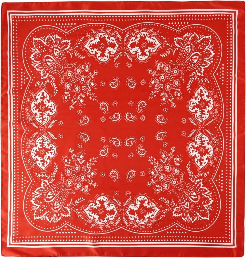 GERINLY Vintage Silk Feel Square Scarf for Men Satin Bandana Tiny Pattern Print Neckerchief Geometry Head Scarf Fashion - Image 2