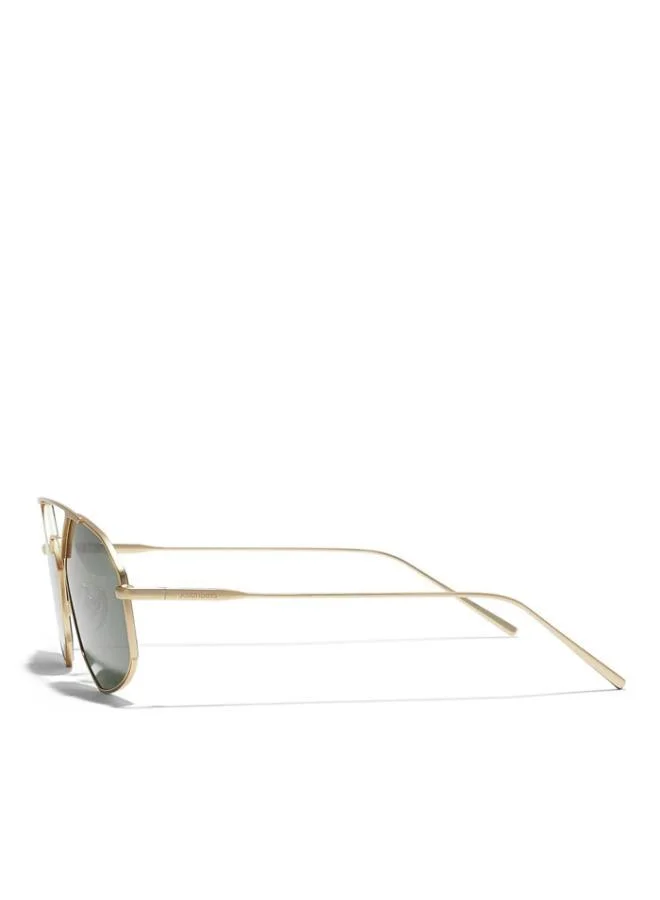 30Sundays POIRET - La French Collection Men Green Sunglasses - Frame Material: Metal - Lens Color: Green- Frame Color: Gold - Full Rim