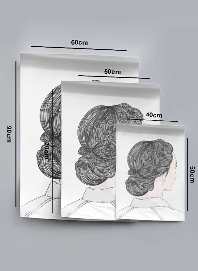 لوحة بوستر ديكور لوحة بدون فريم مع أربع قطع منفصلة من اللاصق ذو الوجهين تصميم فتاة مرسومة غرفة النوم غرفة المعيشة وديكور المكتب - Image 4