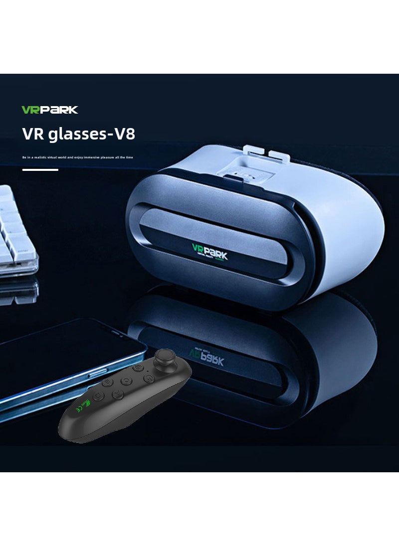 Generic Latest VRPARK Glasses Integrated 3D Panoramic Headset V8 Ivory Y1 Black 