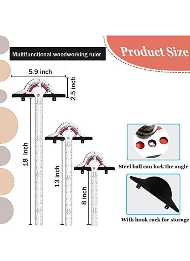 Generic - Woodworkers Edge Rule Woodworking Ruler Woodworking Edge Ruler Woodworking Design Ruler Woodworking Angle Ruler-Model:15 Inches (bubble Bag Packaging) - Image 1