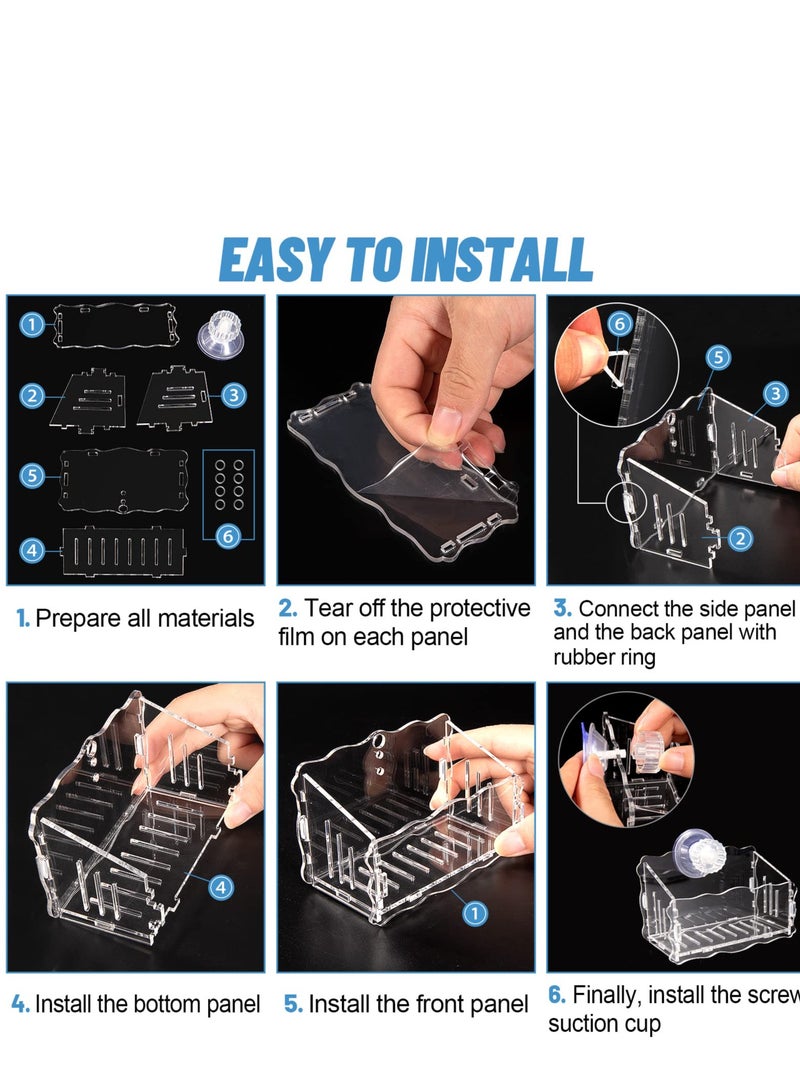 SOLARAE Enlarged Acrylic Aquatic Plant Cups, 6Pcs Aquatic Plant Pot with Strong Suction Cups and Holes, Plant Pot Aquarium Decor in Different Shapes for Aquatic Holder Fish Tank Aquascape Decoration - Image 4