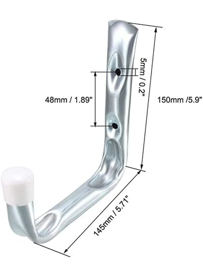 Durable L Type Wall Hooks Silver Tone 145mm x 23mm x 150mm Universal Mount - Image 3