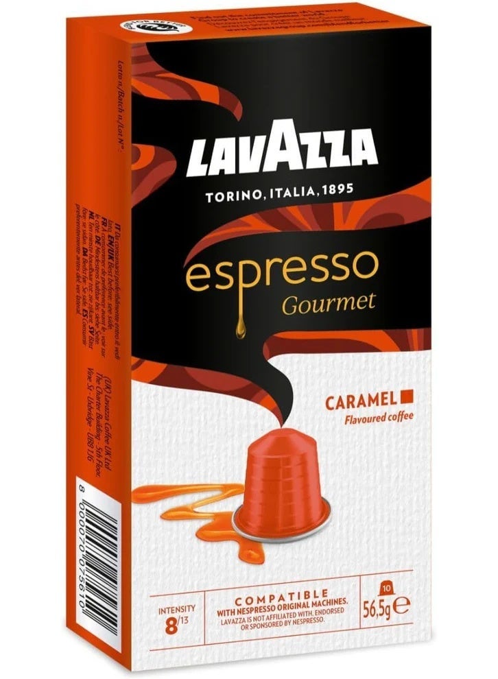 Lavazza Nespresso Compatible Espresso Caramel 10 Capsules 56.5g - Image 1