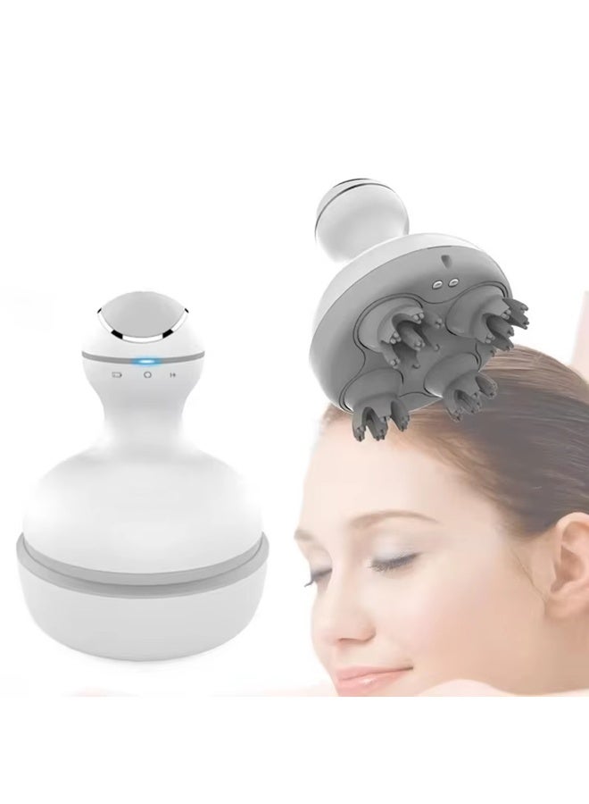 Electric Scalp Head Massager, Handheld Portable Waterproof Head Scratcher Massager with 4 Heads 84 Nodes Gifts Idea for Hair Growth, Deep Clean Stress Release Massage - Image 1