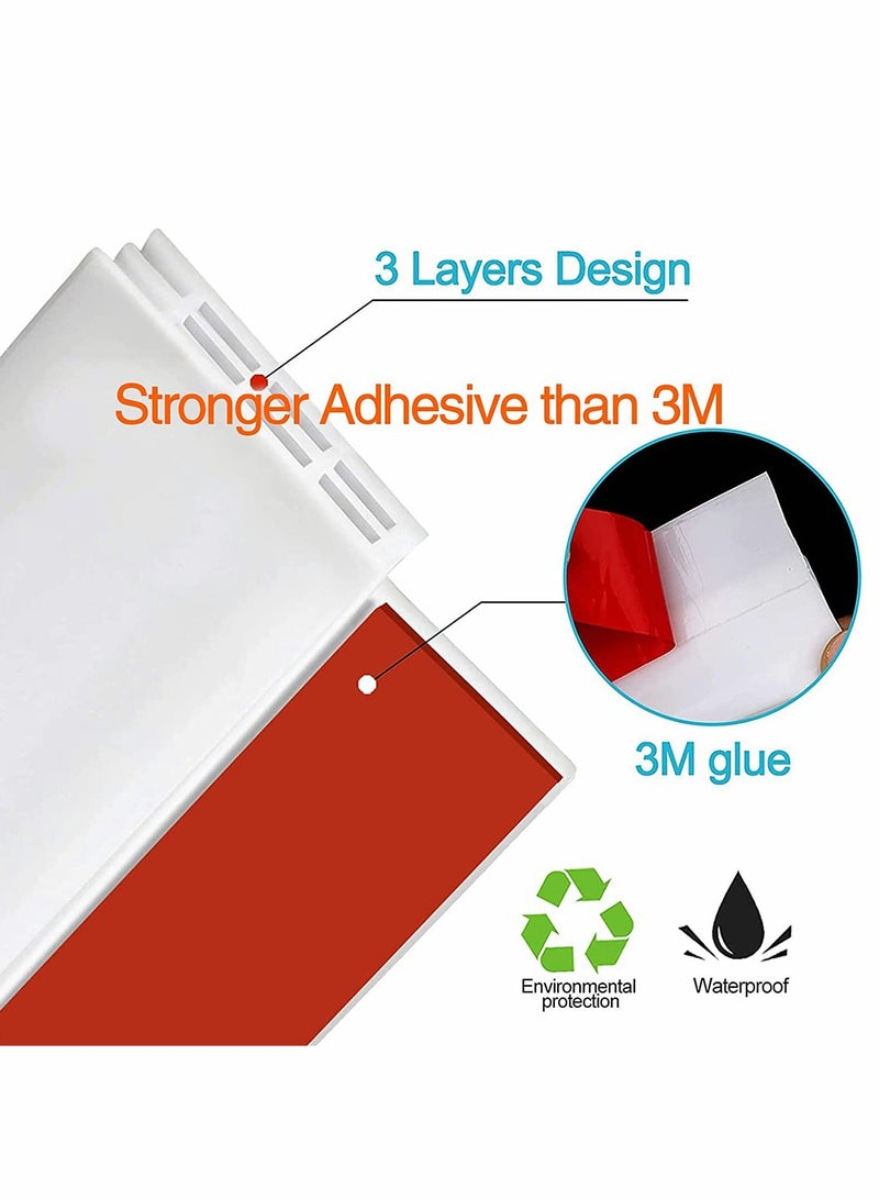 2 Pack White Door Draft Stopper, 39" L Under Door Blocker, Soundproof Weather Stripping, 2" W for Enhanced Energy Efficiency & Noise Control, Ideal for Home Comfort - Image 4