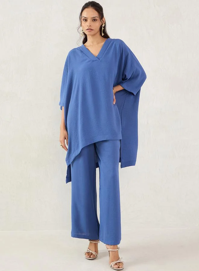 فيميلا Femmella High-Low Hem Longline Top and Pants Co-Ords