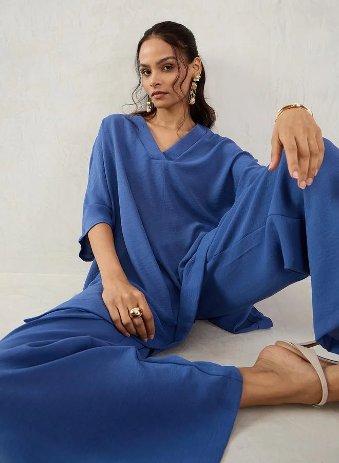 Femmella Femmella High-Low Hem Longline Top and Pants Co-Ords