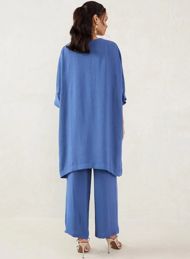 فيميلا Femmella High-Low Hem Longline Top and Pants Co-Ords