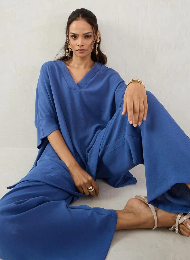 Femmella Femmella High-Low Hem Longline Top and Pants Co-Ords