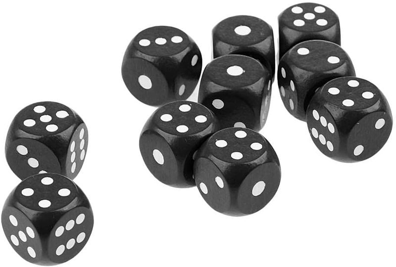 klarako 10pcs Large D6 Wooden Dice Dice Set, 2cm  Black, 2cm - Image 5