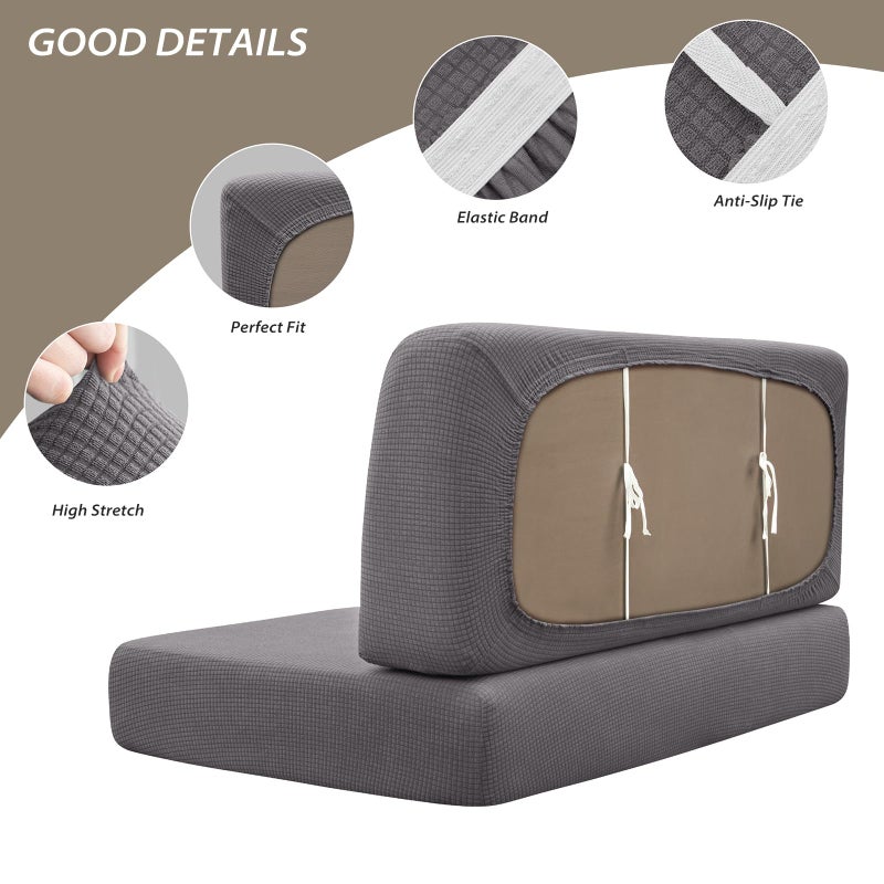 RV Dinette Cushion Covers: 2 Set Dark Grey, Ultra Soft Stretch Fabric, Waterproof, Wrinkle Resistant - Universal Fit For 95% Of RV Seat Cushions, Easy Install, Machine Washable for RV, Camper, Travel - Image 5