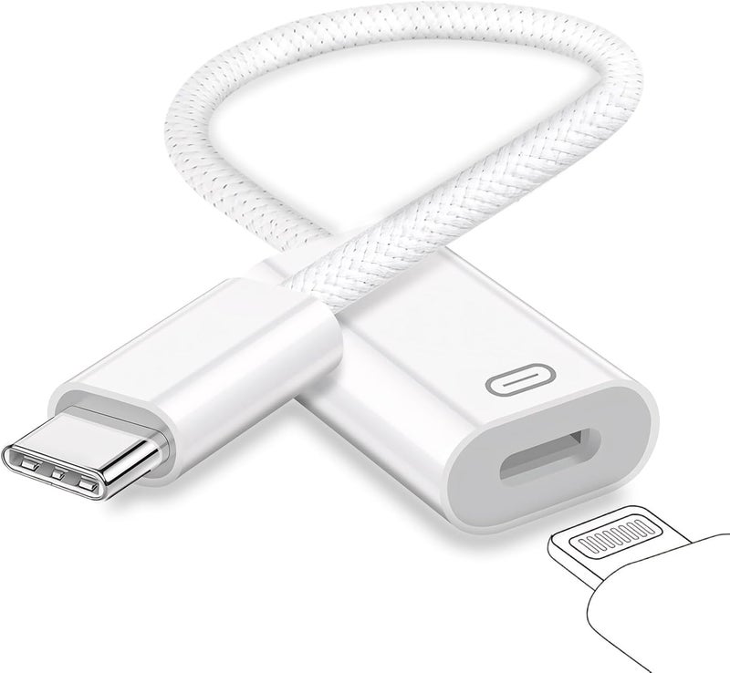 Wefly USB C to Light/ing Headphone Audio Adapter, Type C Male to Female Light/ing Earphone Converter with Charge/Data Transfer Compatible with iPh/ne 16/15 Plus/Pro/Max iPad Pro/Air 4/5/6, Ma/Book - Image 1
