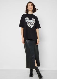 Disney Mickey Oversize Front & Back Foil Print T-Shirt  - Image 4