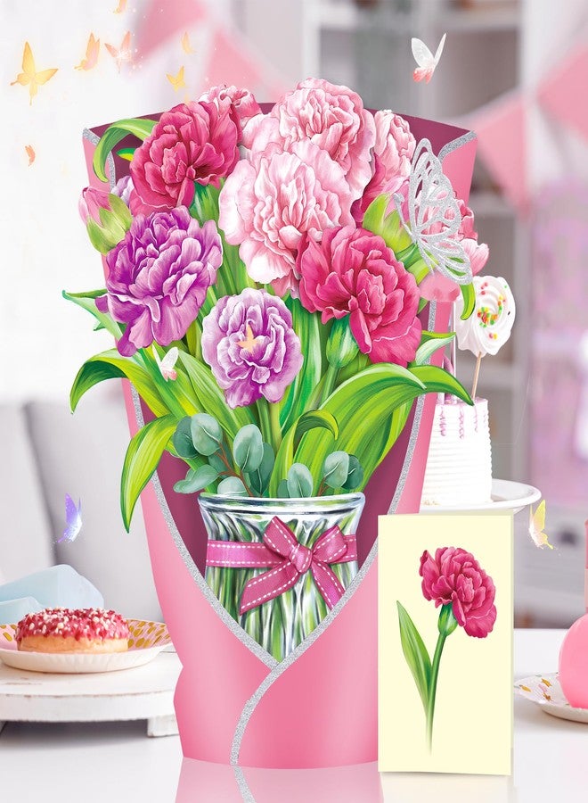 Airpark Pop Up Flower Card, 3D Greeting Card - Pink Carnations - For Mom, Grandma - Ideal for Mother’s Day, Birthday, Appreciation - Image 3