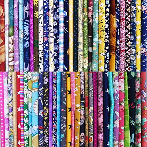 Bbrand 50pcs 8 x 8 inches Cotton Fabric Bundle Squares for Quilting Sewing Precut Fabric Squares for Craft Patchwork - Image 1