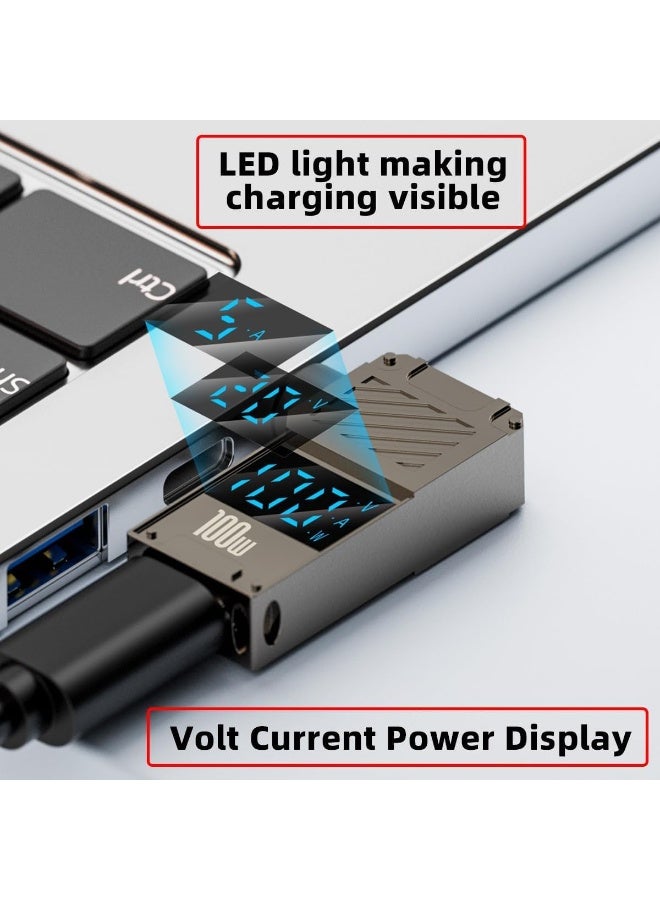 fantasize Type-C USB-C to DC 5.5x2.5mm Adapter, Smart LED Display, 100W Output Power, 20V 5A PD Charge, 65W Adapter for Laptop - Image 4