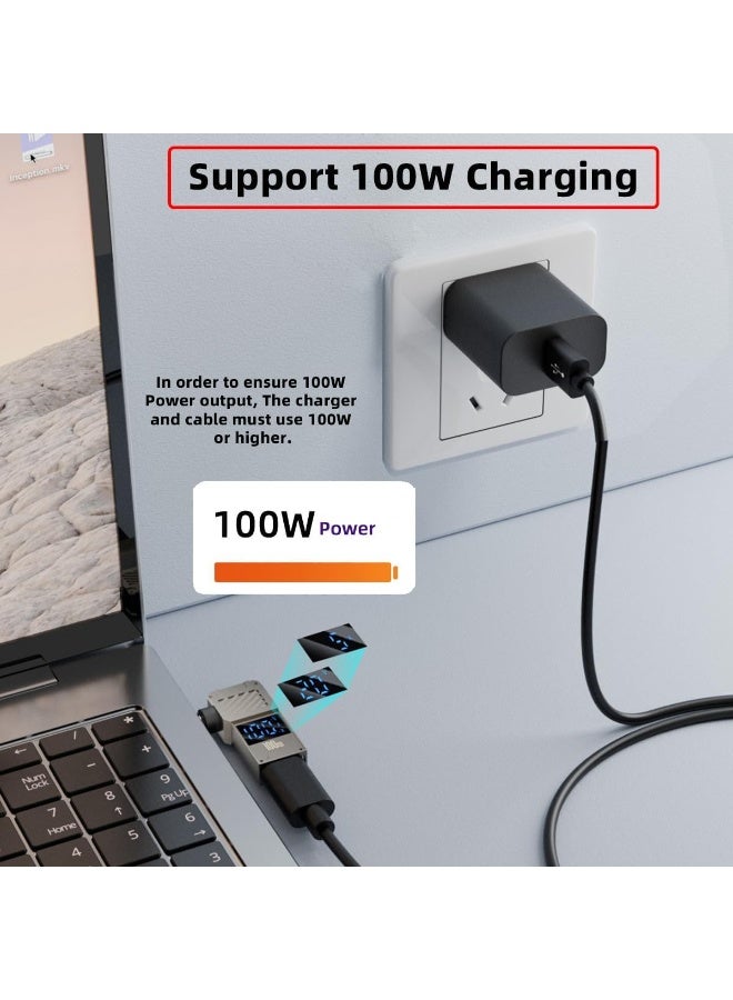 fantasize Type-C USB-C to DC 5.5x2.5mm Adapter, Smart LED Display, 100W Output Power, 20V 5A PD Charge, 65W Adapter for Laptop - Image 5