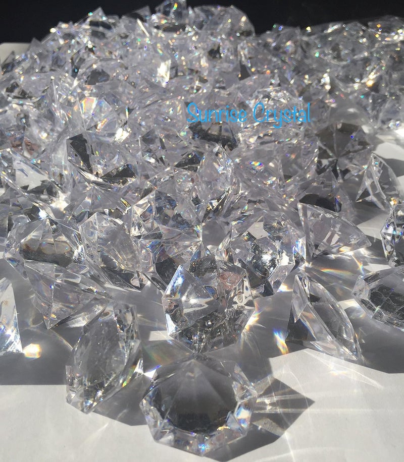 SUNRISE 120 Pieces 1" x 1-3/8" (22 mm x 35 mm) Crystal Clear Acrylic Diamond Jewels for Party Decoration, Event, Wedding, Vase Fillers by Sunrise Crystal - Image 5