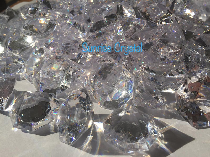 SUNRISE 120 Pieces 1" x 1-3/8" (22 mm x 35 mm) Crystal Clear Acrylic Diamond Jewels for Party Decoration, Event, Wedding, Vase Fillers by Sunrise Crystal - Image 4