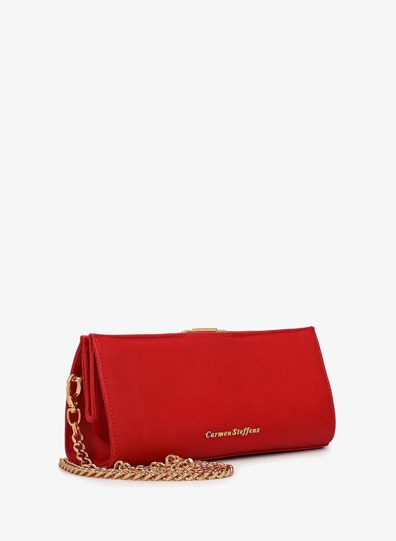 Carmen Steffens Red Ruby Leather Crossbody Bag