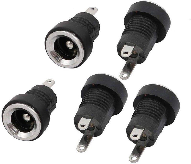 CentIoT - 5PCS DC Power Supply Jack Socket Male Connector - Round Panel Chasis Mount 12V 3A (2.1 x 5.5mm) - Image 1