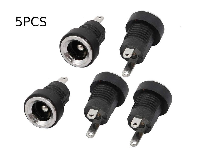 CentIoT - 5PCS DC Power Supply Jack Socket Male Connector - Round Panel Chasis Mount 12V 3A (2.1 x 5.5mm) - Image 4