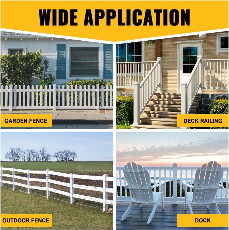 VIVIDA 5" x 5" Vinyl Post Caps, White PVC Pyramid Fence Post Cap, for Actual 5" x 5" Vinyl Fence, Deck & Mailbox, 12 Pack - Image 5