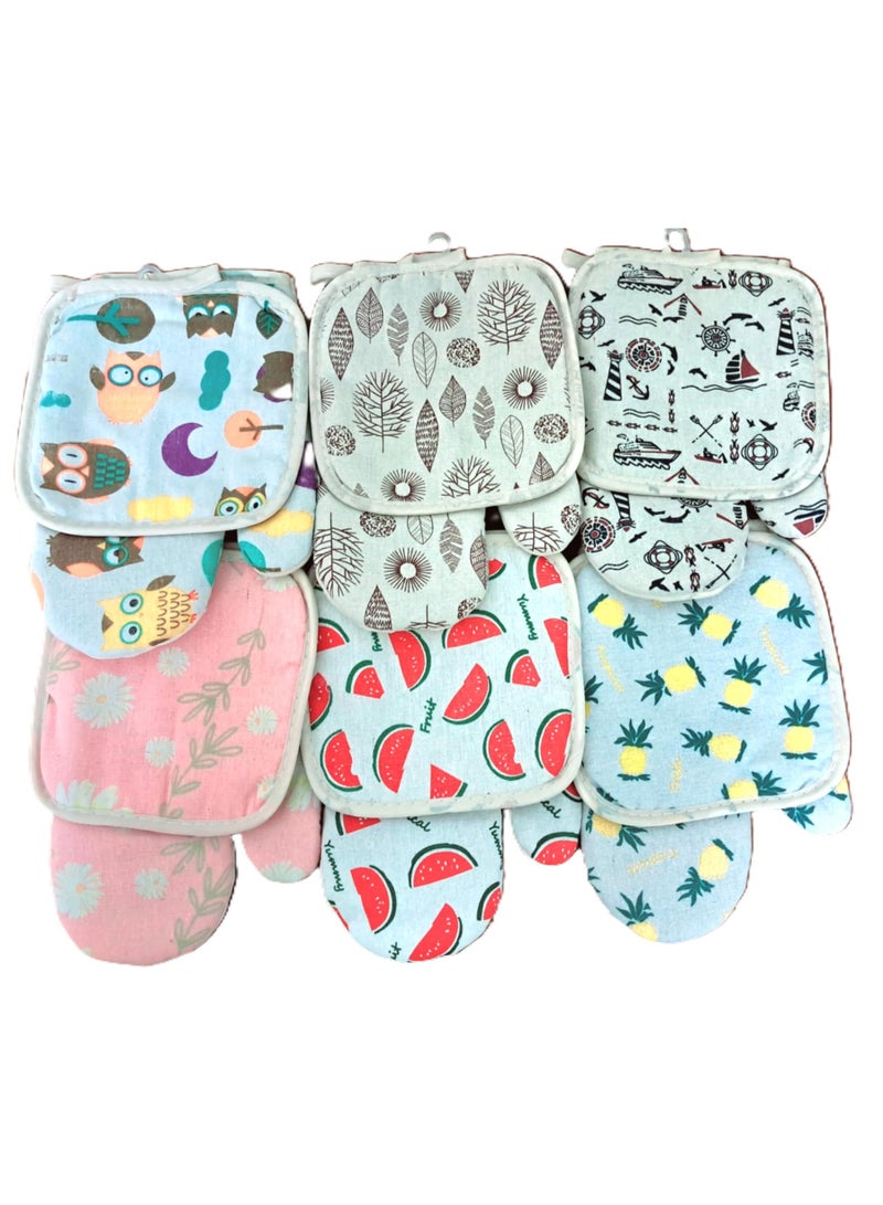 2-Piece Insulated Oven Glove in Multicolor Linen  - Image 2